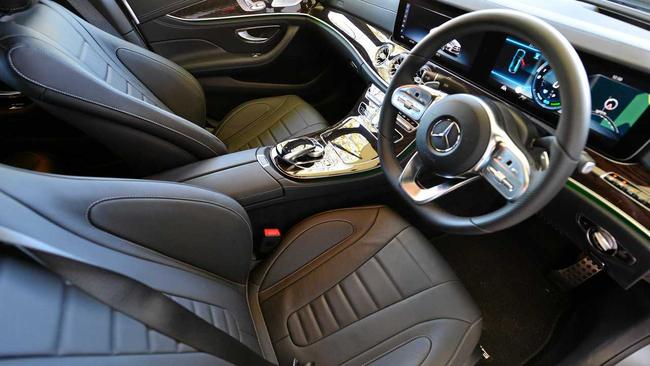 Inside the Mercedes-Benz CLS450 Coupe. Picture: John McCutcheon