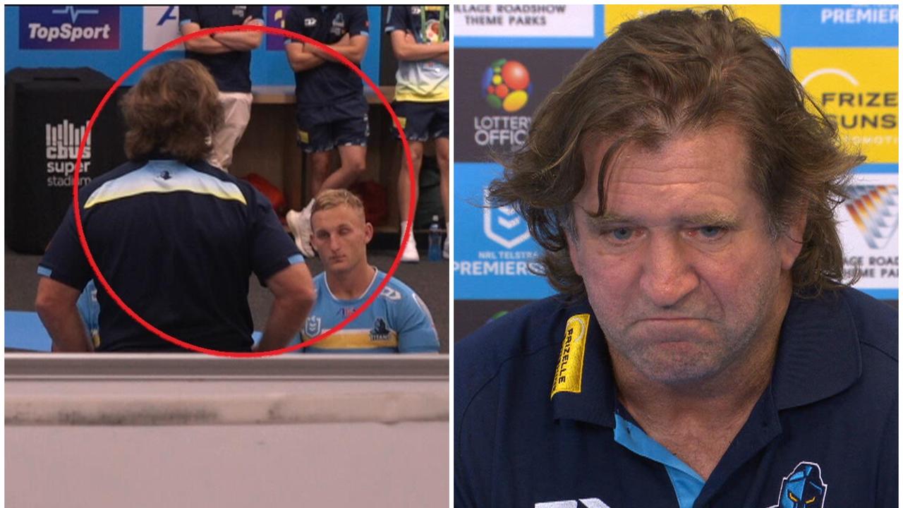 Winless Titans coach Des Hasler has delivered an almighty spray in the sheds after his side were thrashed again on Saturday night.