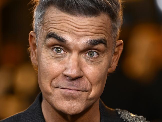 LONDON, ENGLAND - NOVEMBER 27: Robbie Williams attends the "Better Man" European Premiere at the Odeon Luxe Leicester Square on November 27, 2024 in London, England. (Photo by Gareth Cattermole/Getty Images)