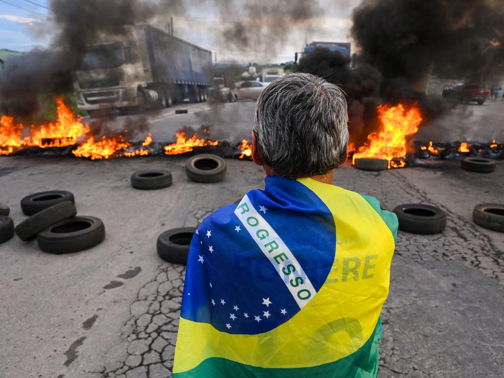 Police reported more than 250 road blockages on Tuesday. Picture: Pedro Vilela/Getty