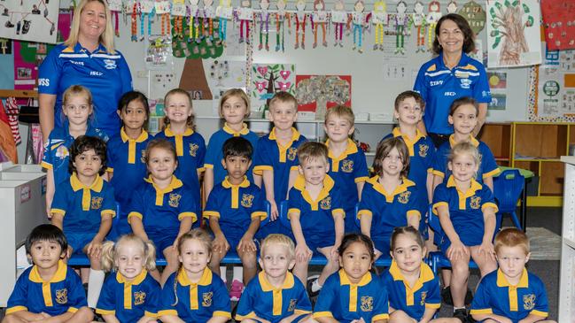 Mackay West State School Prep B Back row: Merida Rumbel, Hiraina, Zayd, Wilsey Seierup, Henry Heap, Ollie Oxford, Elias Crick, Lexie Saxby Middle row: Jack Malayta, Indiana Baigent, Harin Vadla, Harry Spencer, Hudson Connolly, Emmersen Byrd Front row: Roco Tolosa, Tori, Maya, Casey, Zabina Cortez, Aurora, Steele Rogers Teacher Mrs Tracy Moohin Teacher Aide Mrs Donna Carroll Picture: Michaela Harlow.