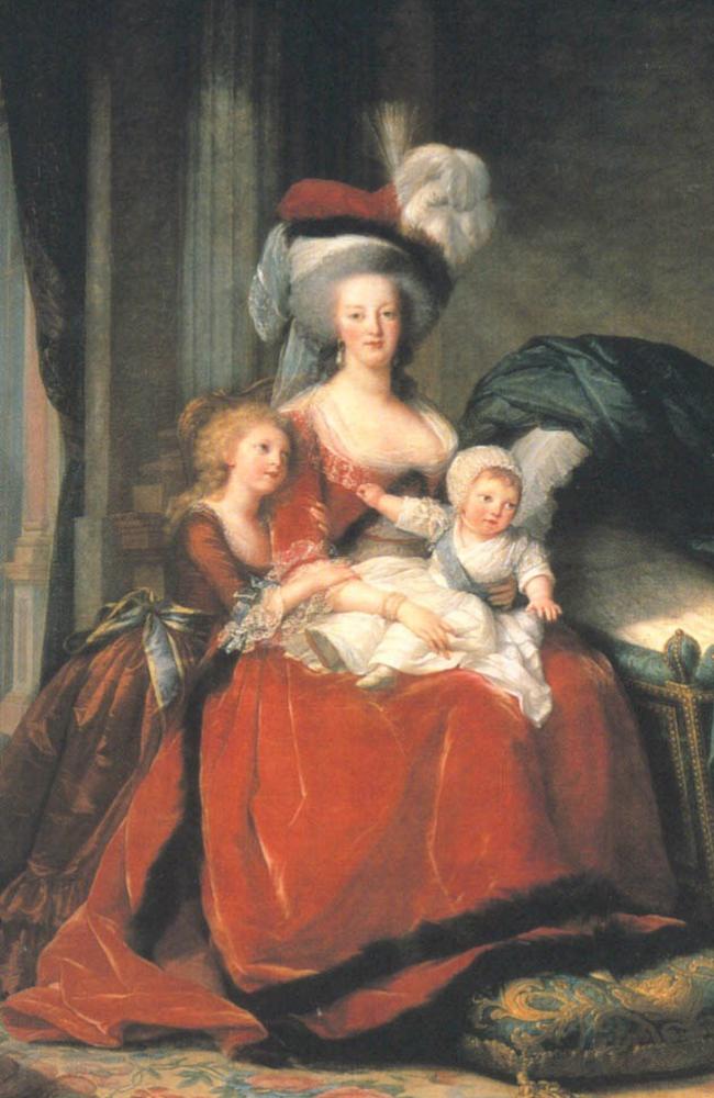 Portrait of Marie Antoinette with three of her children.