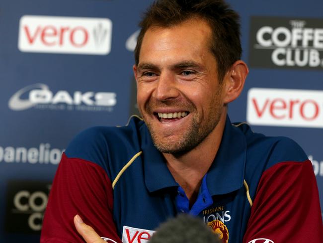 Brisbane Lions player Luke Hodge discusses this weekend’s game against his old club Hawthorn. Picture AAP