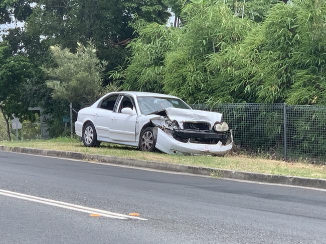 Two vehicles were badly damaged in a late-night collision at Bundamba on Sunday evening.