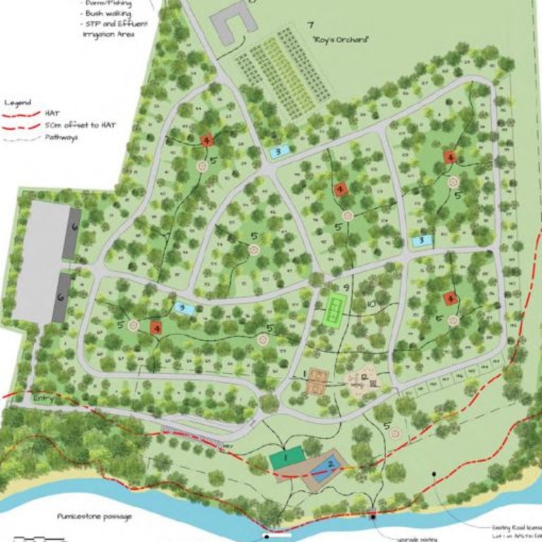 The Comiskey Group lodged plans for a 150-site campsite and eco park at 1807 Roys Rd, Coochin Creek.