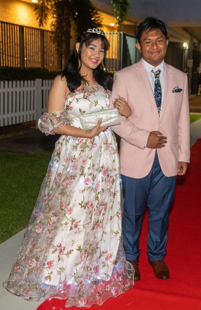 Jenelli Gorrion and Emmanuele Macatangay at Mackay State High School formal 2022.Picture: Michaela Harlow