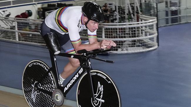 Track Down Under promotion with para-cyclist Darren Hicks. Picture: Sarah Reed