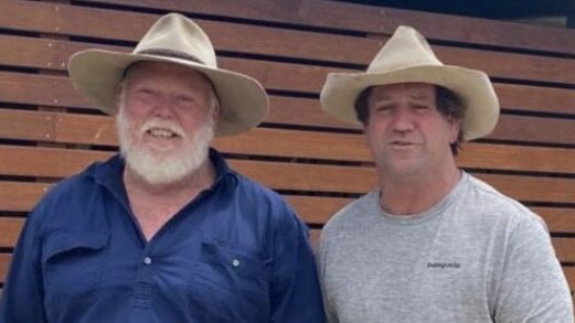 Manly recruitment manager Noel Cleal and coach Des Hasler on the farm.