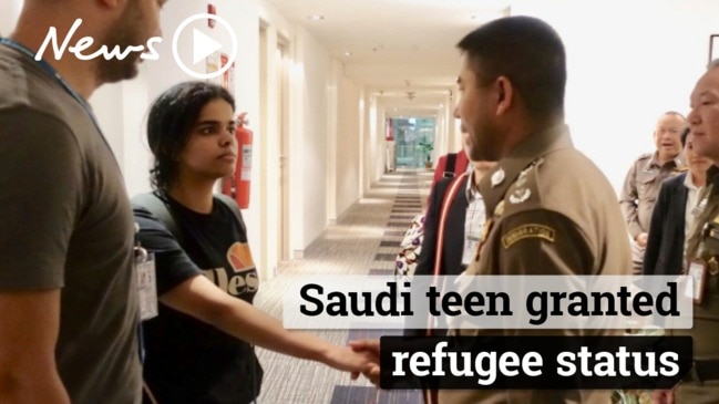 Saudi teenager Rahaf Mohammed Alqunun granted refugee status.