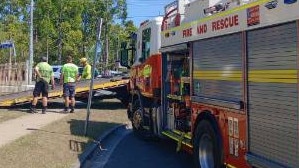 Bribie Island residents may not have power until after 9am after a power pole was hit and will have to be replaced. Picture: Contributed