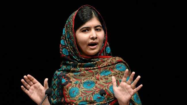 INSPIRING: Malala Yousafzai of Pakistan talks after winning the Nobel Peace Prize. Malala is one of the many teenagers making an immense difference on the world stage. Picture: FACUNDO ARRIZABALAGA