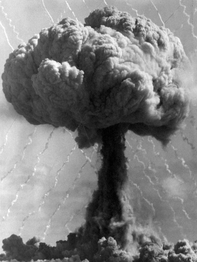 An atomic bomb blast at Maralinga in the 1950s.