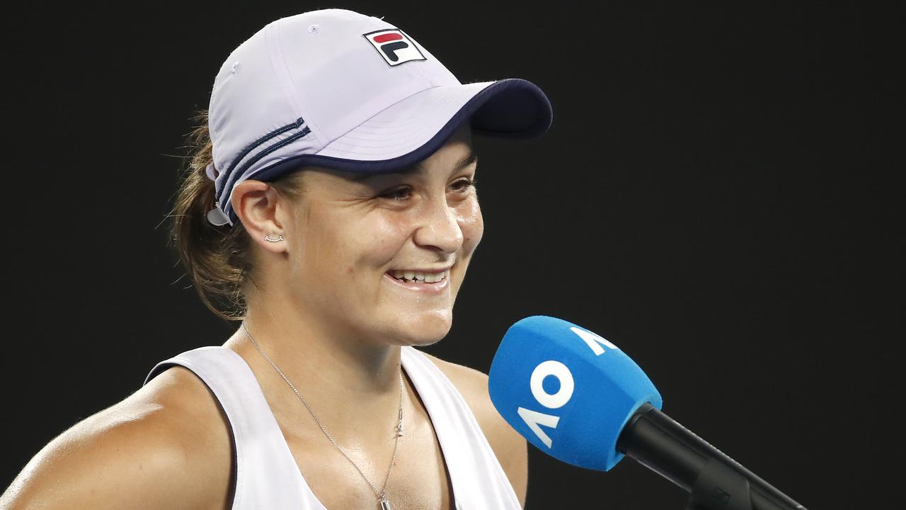 Ash Barty is just three wins away from the Australian Open title. (Photo by Daniel Pockett/Getty Images)