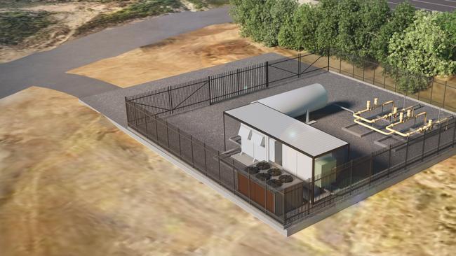 An artists impression of the hydrogen plant at Gladstone.