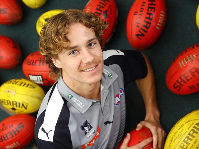 Geelong Falcon Angus Hastie is an AFL draft hopeful.  Picture: Alison Wynd
