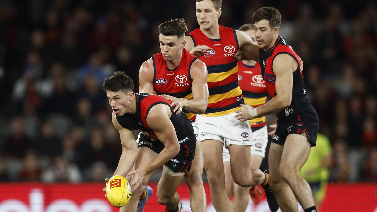 Archie Perkins is one of many young Bombers who have stepped up this year. Picture: Daniel Pockett/Getty Images