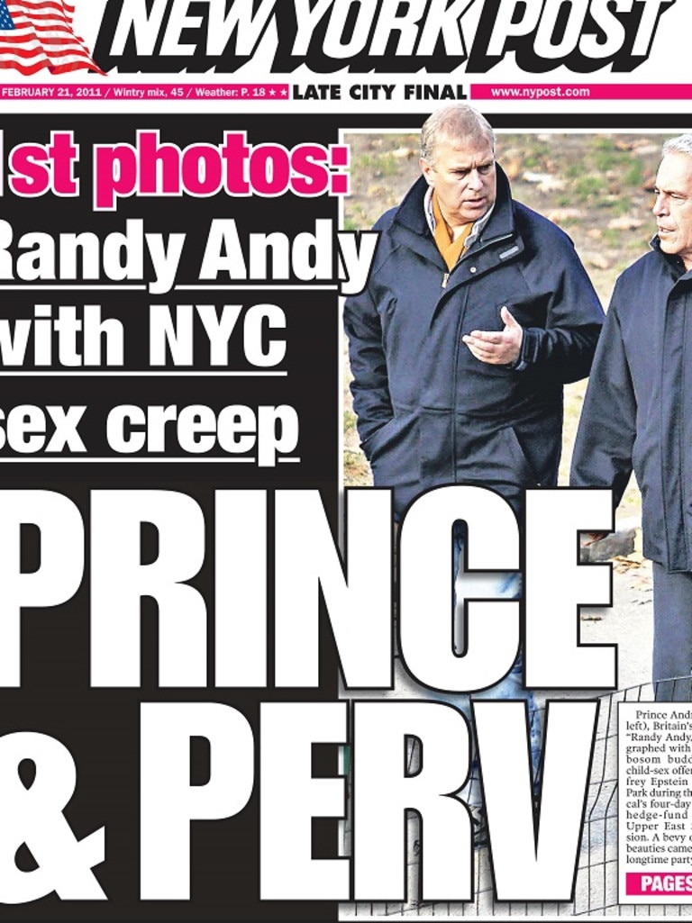 Prince Andrew and convicted sex offender Jeffrey Epstein were allegedly seen receiving massages from young women a week before this cover aired.