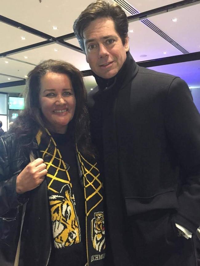 Pylka with a stunned Gillon McLachlan.