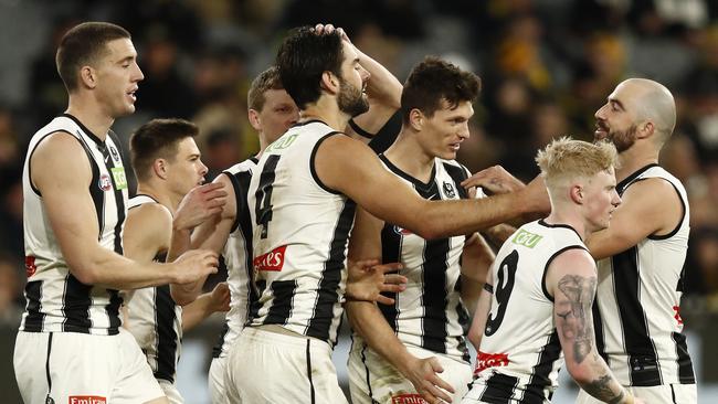 The Magpies turned a 20-point deficit at three-quarter time into a famous victory. (Photo by Darrian Traynor/Getty Images)