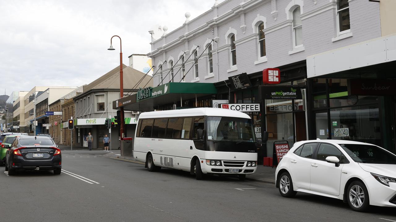 Proposed bike lanes to be installed in Collins Street Hobart. Picture: Nikki Davis-Jones