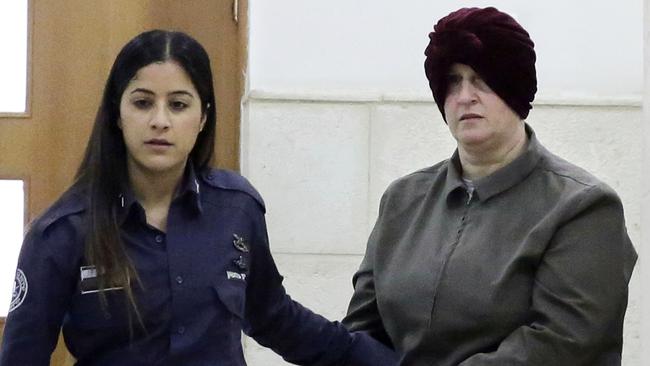 Malka Leifer being led into court in Jerusalem in February last year. Picture: AP