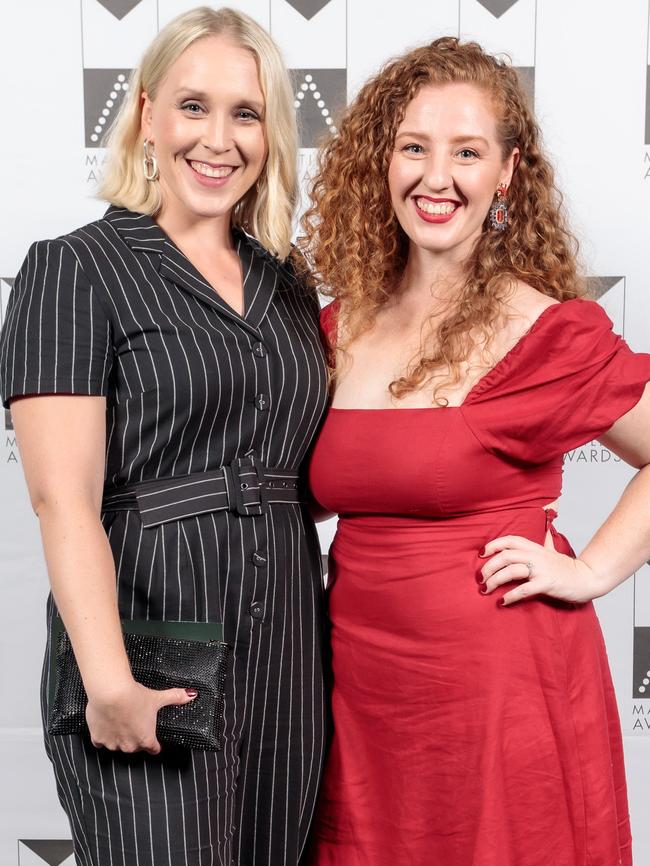 Chloe Taylor and Natasha Veselinovic together at the Matilda Awards.