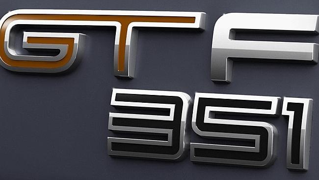 The 2014 Ford Falcon GT-F 351 badge. More photos will be released in June, when productio