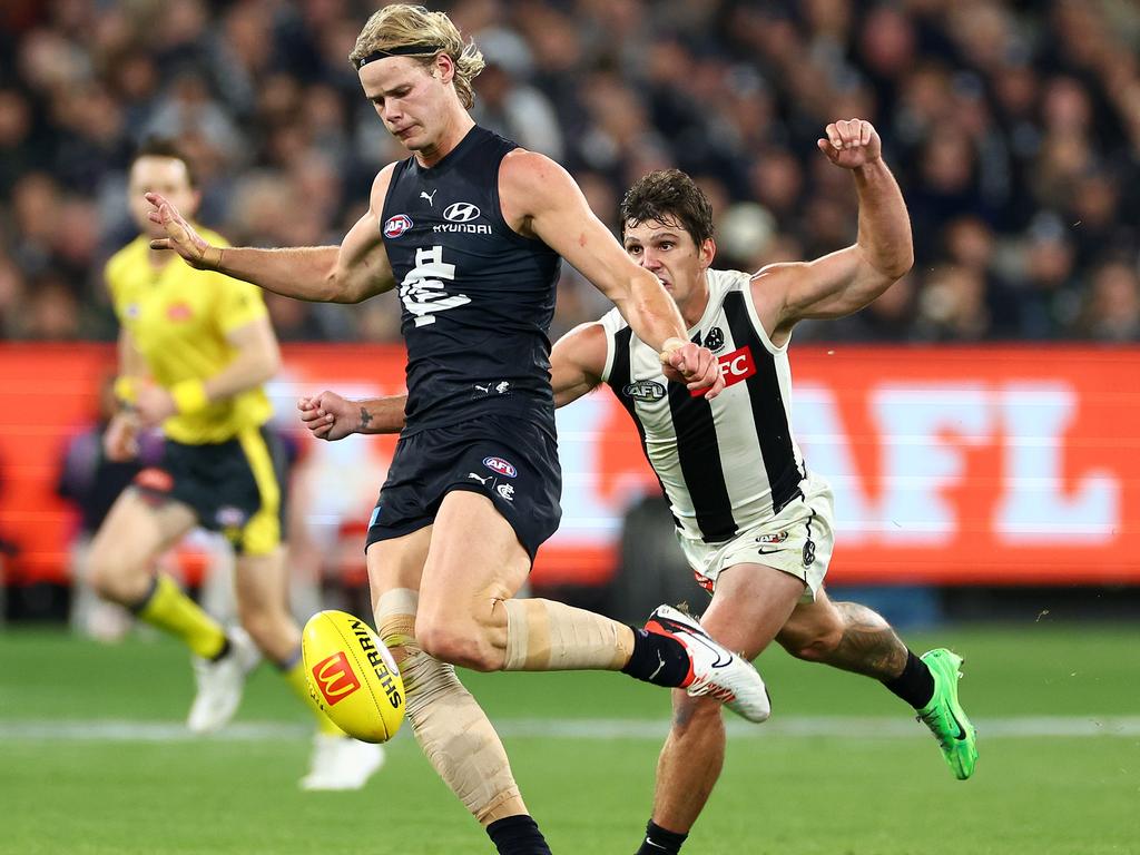 Collingwood forward Lachie Schultz has been banned for one game. Picture: Quinn Rooney/Getty Images