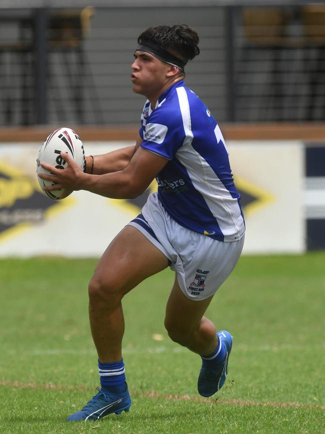 Kirwan High against Ignatius Park College in the Northern Schoolboys Under-18s trials at Brothers Rugby League Club in Townsville. Sitiveni Afu. Picture: Evan Morgan