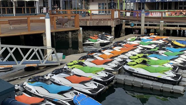 Jet Ski Safaris, at Mariner’s Cove are not making any money this winter season but are staying open to help the mental health of Gold Coast staff members. Picture: Emily Toxward