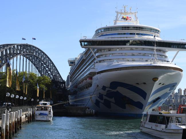 NSW health authorities have diagnosed 48 people who were on the cruise ship Ruby Princess with coronavirus. Picture: AAP Image/Dean Lewins