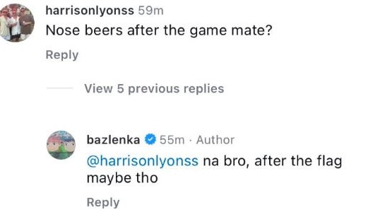 Bailey Smith's Instagram response which has drawn the ire of the AFL.