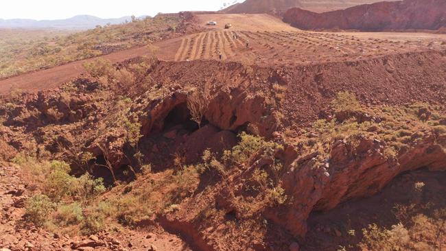 A photo from May 2020 and released by the PKKP Aboriginal Corporation showing Juukan Gorge. Picture: AFP Photo / PKKP Aboriginal Corporation