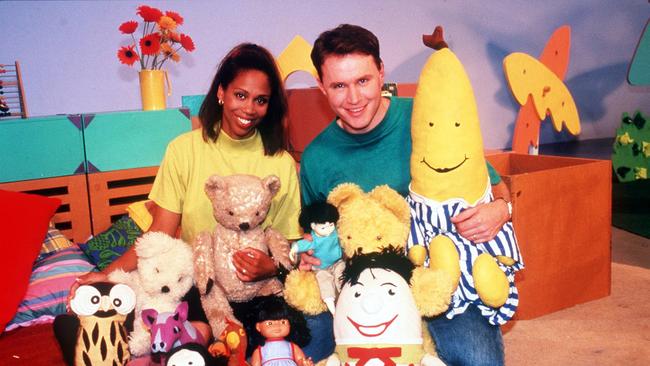 Trisha Goddard (pictured with Colin Buchanan) worked on Play School in Australia in the ’90s.