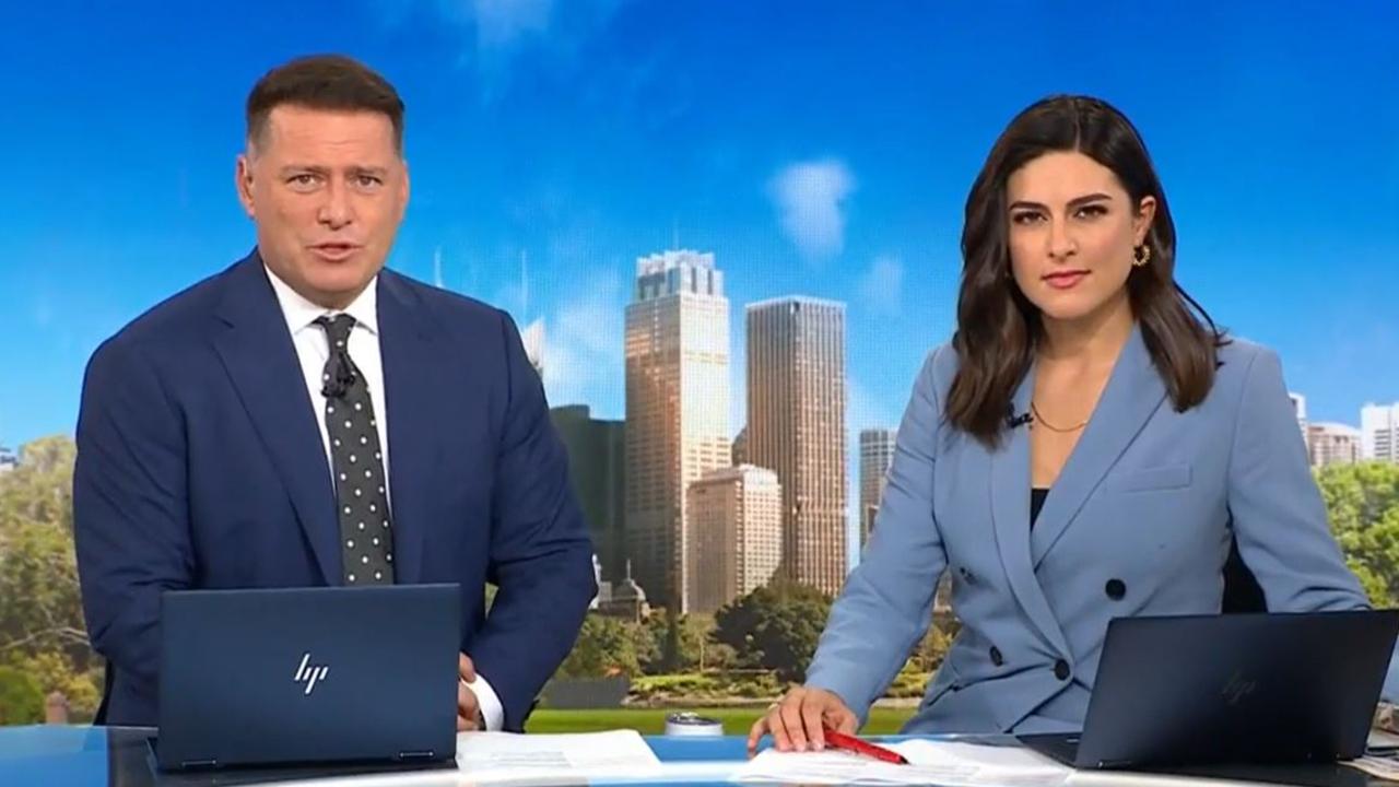 Today host Karl Stefanovic and Sarah Abo on Today show on Wednesday. Picture: 9News