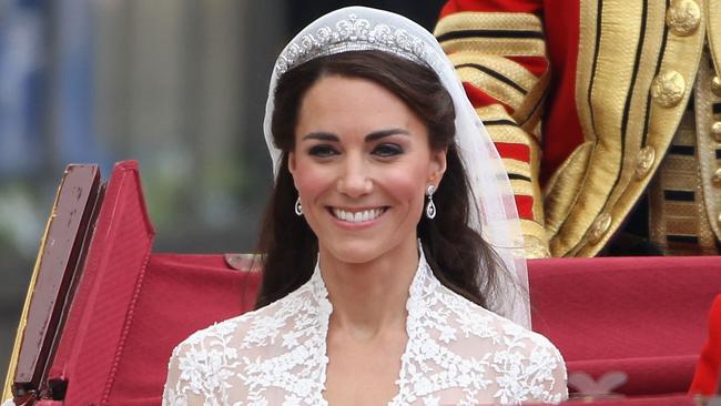 The tiara was worn by Kate Middleton on her wedding day. Picture: Getty Images.