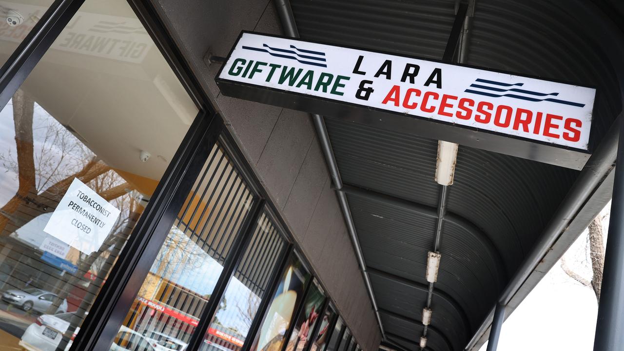 Lara Giftware and Accessories in Centreway now displays a sign indicating the store is permanently closed. Picture: Alison Wynd