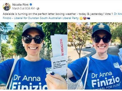 Former MP Nicolle Flint has worn the hat several times while out letterboxing in Dunstan. Picture: Facebook