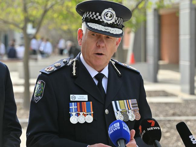 ADELAIDE, AUSTRALIA - NewsWire Photos MAY 15, 2024: Commissioner of Police Grant Stevens at the Fort Largs Police Academy. Picture: NCA NewsWire / Brenton Edwards
