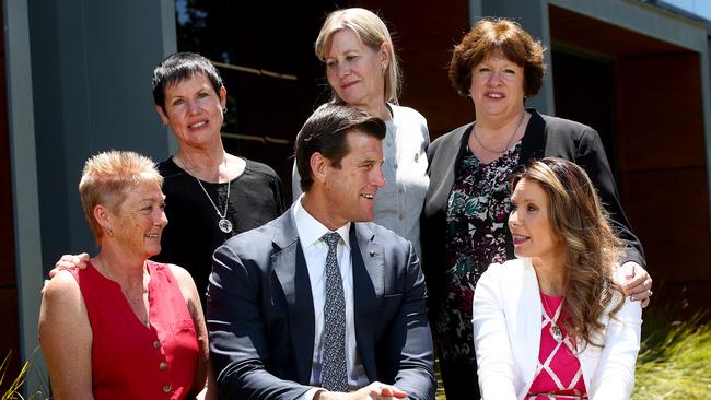 Ben Roberts-Smith talks with mothers who lost their Army veteran sons to suicide. Picture: Toby Zerna