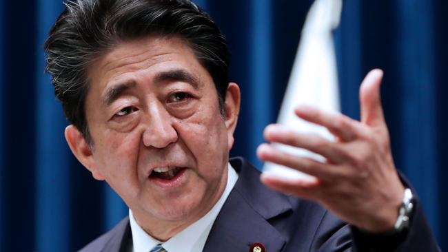 Former Prime Minister Shinzo Abe. Picture: STR / JIJI PRESS / AFP