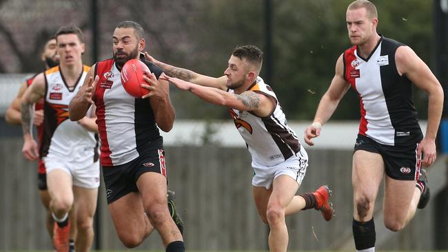 West Coburg and Craigieburn do battle last season. Picture: Hamish Blair