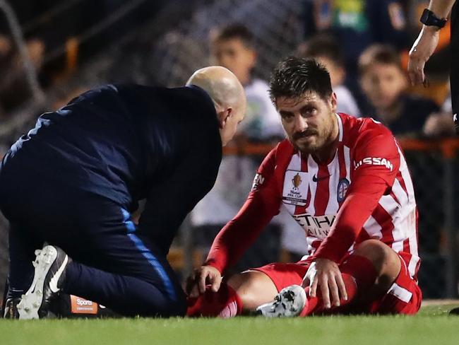 Bruno Fornaroli broke his ankle in the FFA Cup last month and is expected to be out until at least January. Picture: Getty Images