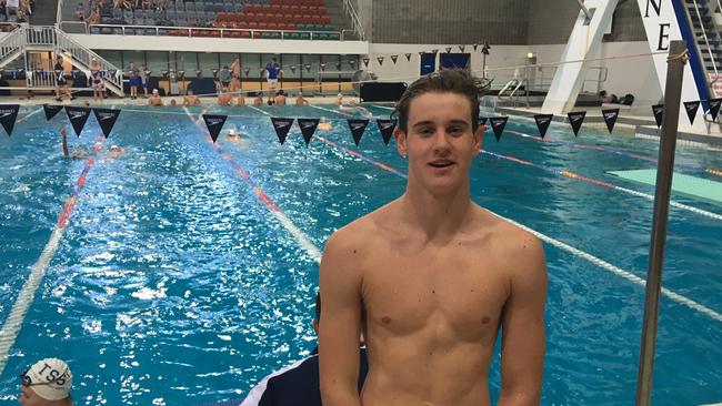 BBC's Thomas Brentnall at the GPS swimming championship.