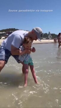 Gary Ablett shares special moment with little Levi