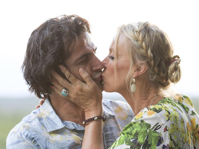 I'm a Celebrity, Get me Out of Here! contestant Lisa Curry with partner Mark Tabone after being evicted from the South African jungle. Picture: Dylan Robinson ***EMBARGOED 7:30pm March 9th***