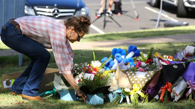 The owner of Chinchilla Florist arrives with flowers on Wednesday. Picture: David Clark