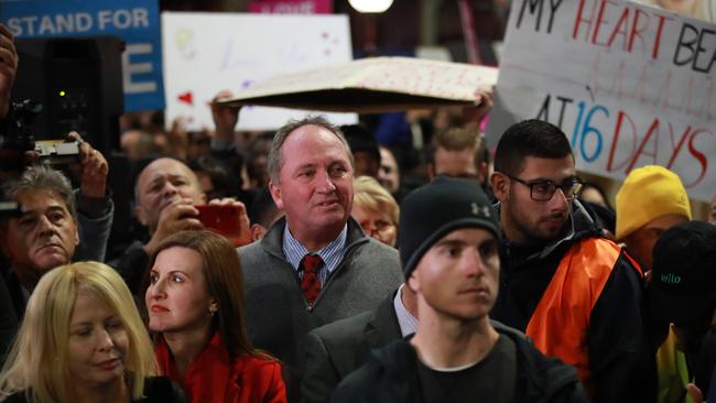 Barnaby Joyce during a rally against the Reproductive Health Care Reform Bill 2019, in Martin Place, on the day it is introduced in the NSW Legislative Council.Picture:Justin Lloyd.