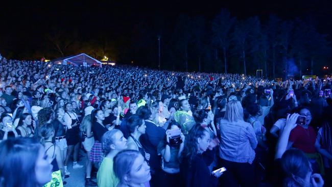 Billie Eilish fans at Riverstage in May. Photo: (Image AAP/Steve Pohlner)