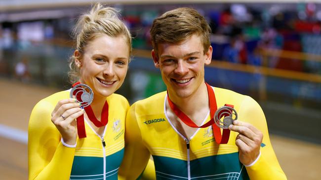 The Edmondson siblings show off their silver medals.